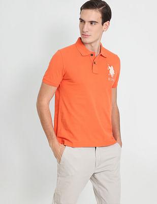 patterned collar cotton polo shirt