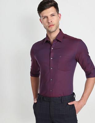 patterned dobby cotton formal shirt