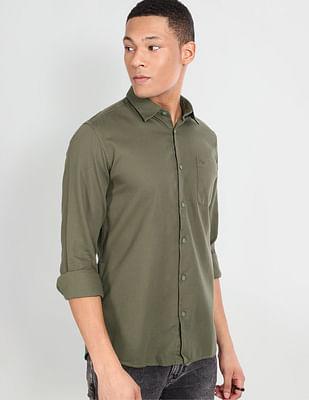 patterned dobby slim fit shirt