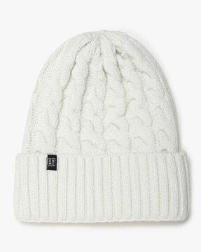 patterned-knit beanie