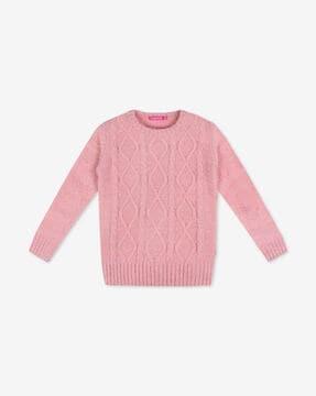 patterned knit crew-neck sweater