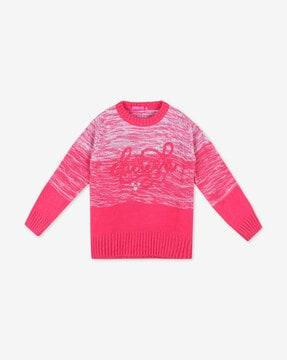 patterned knit crew-neck sweater