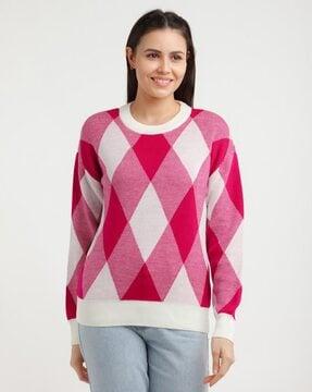 patterned knit pullover