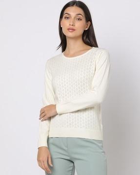 patterned knit sweater