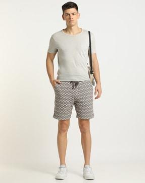 patterned knitted shorts