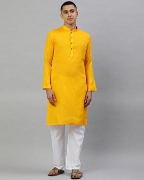 patterned kurta with insert pockets