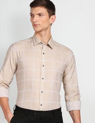 patterned manhattan slim fit formal shirt