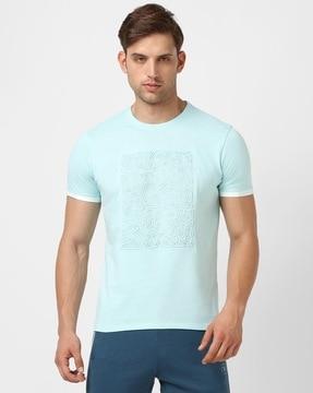 patterned slim fit crew-neck t-shirt