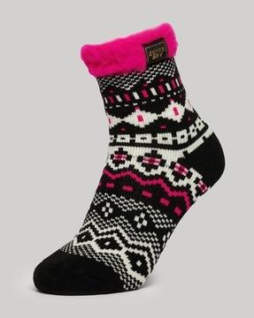 patterned slipper socks