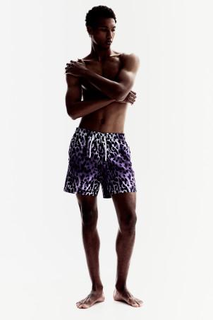 patterned swim shorts