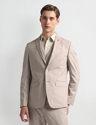 patterned twill 1851 three piece suit