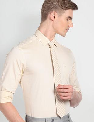 patterned weave slim fit shirt