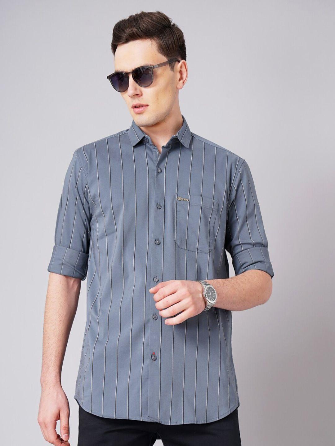 paul street standard striped slim fit opaque casual shirt