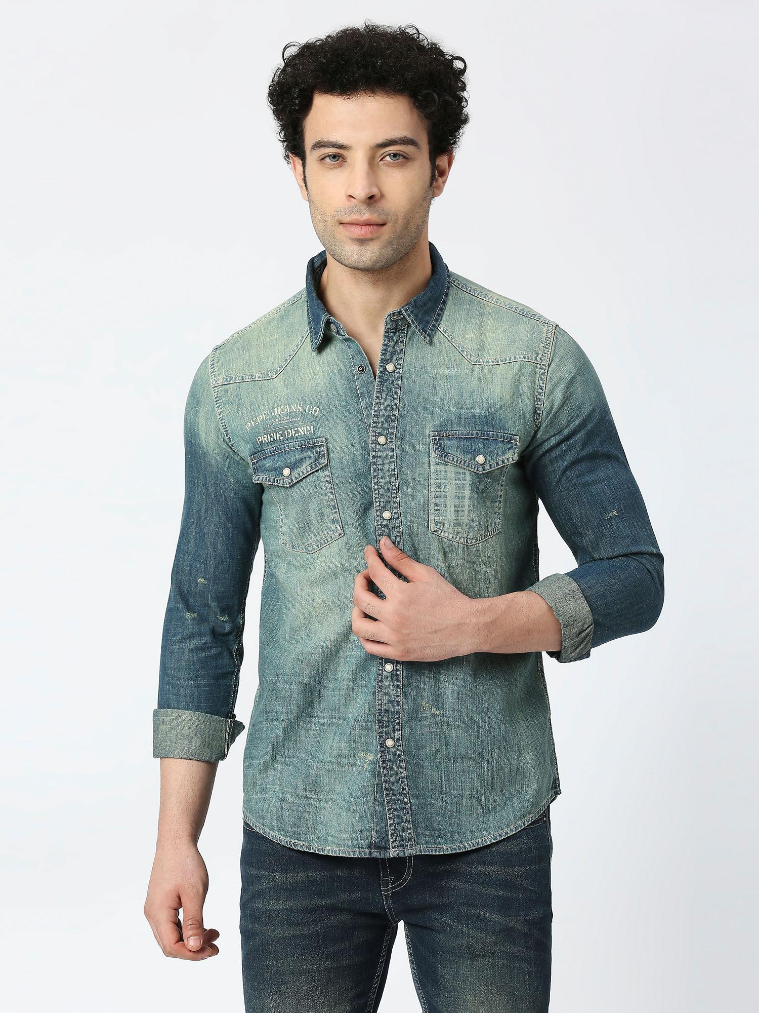 paul full sleeves tinted laser print casual shirt