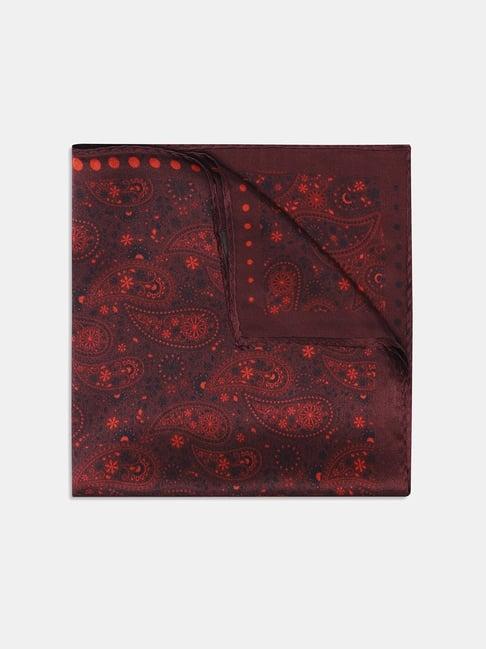 paul paisley silk pocket square in red