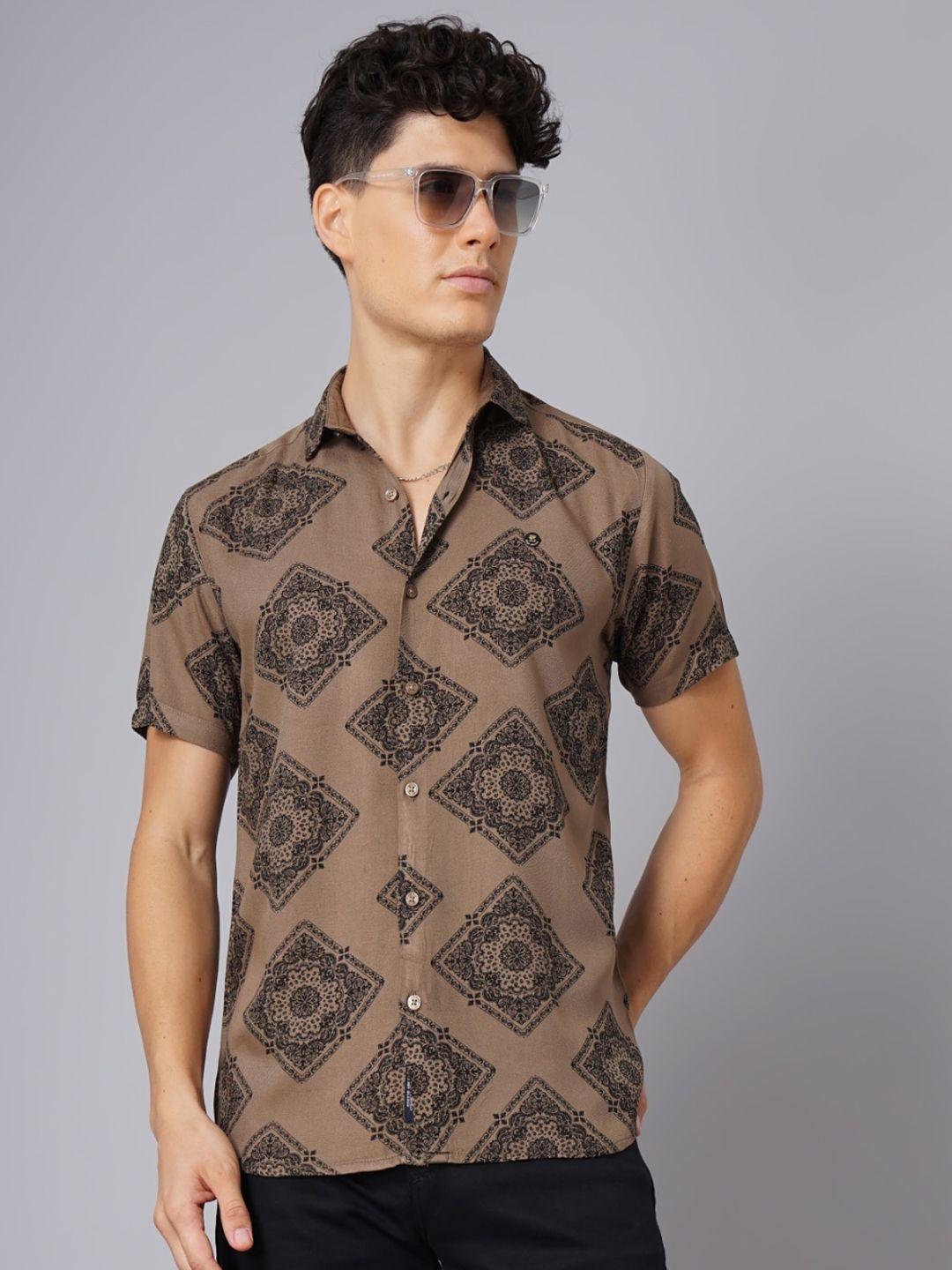 paul street ethnic motifs printed spread collar casual shirt