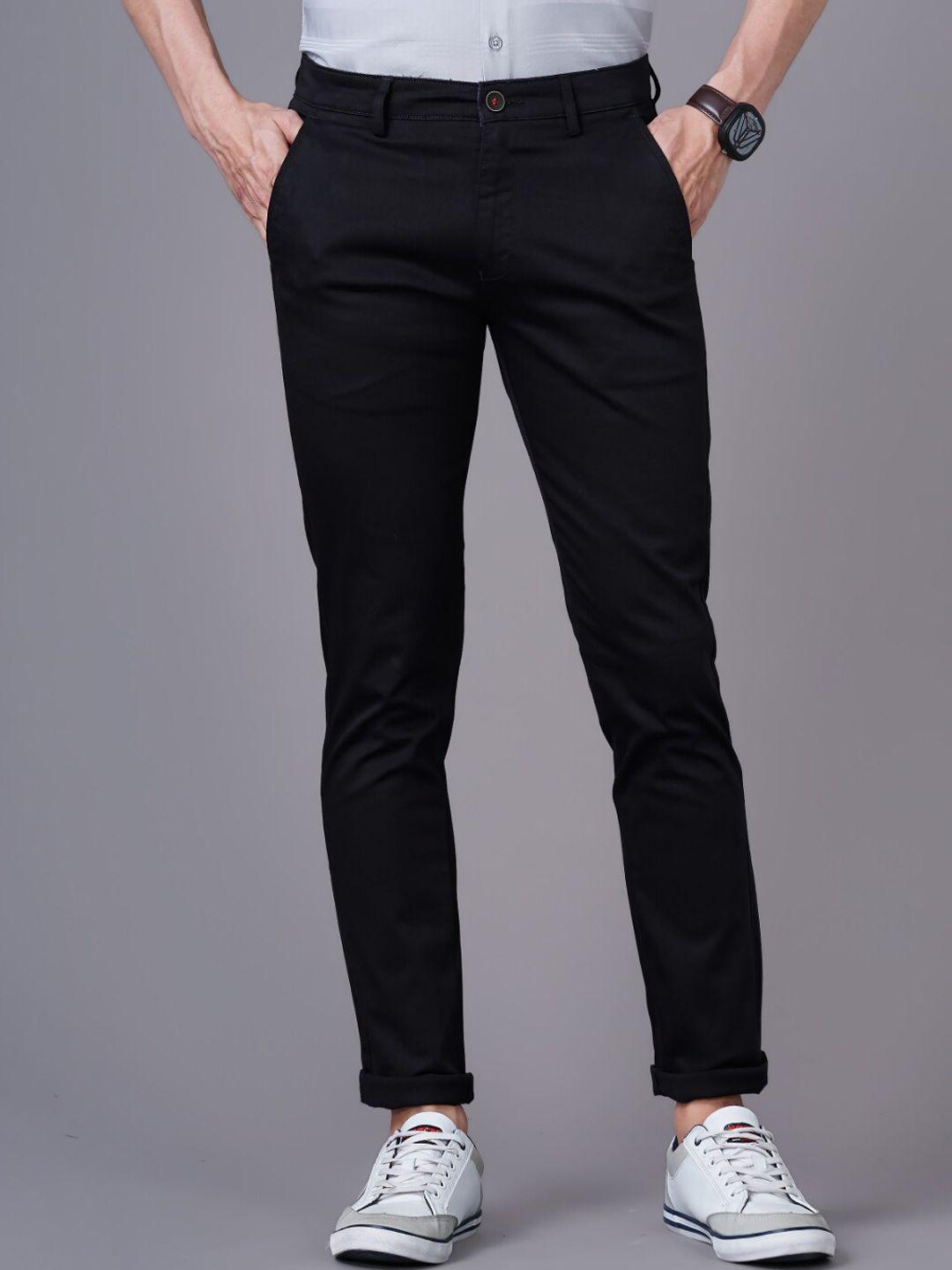 paul street men black smart slim fit chinos trousers