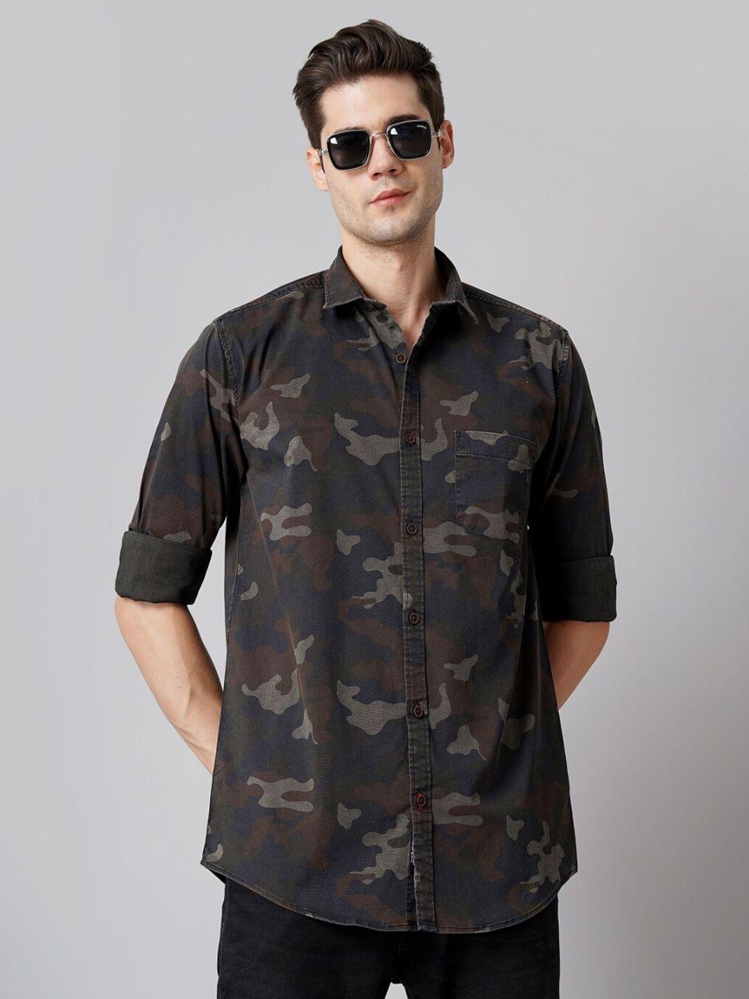 paul street men standard camofaluge printed casual shirt