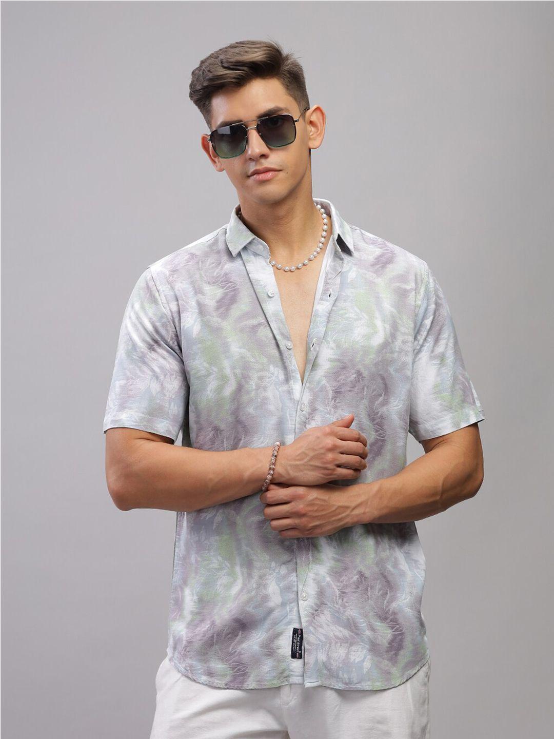 paul street men standard slim fit floral opaque printed casual shirt