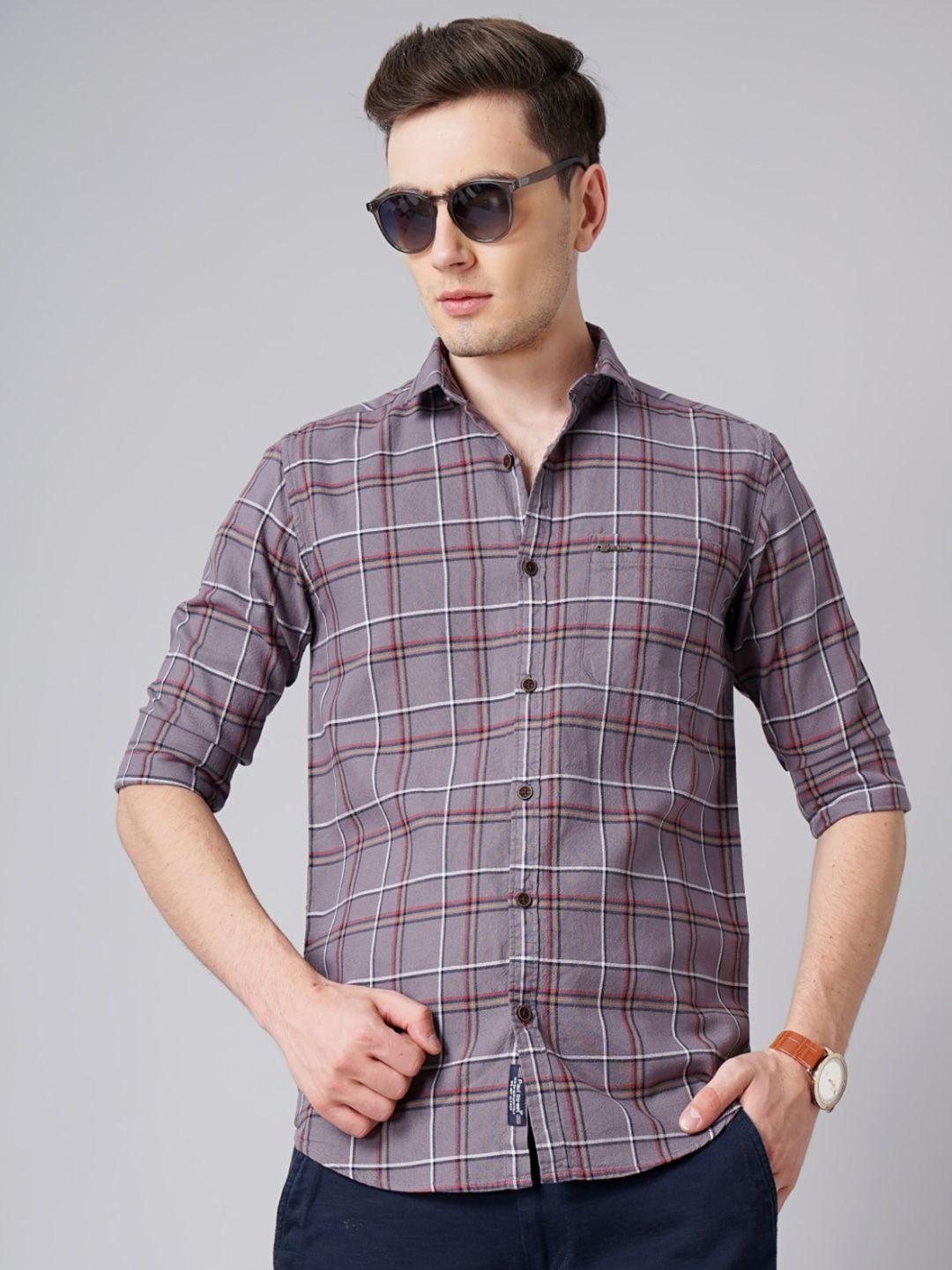 paul street men standard slim fit tartan checks oxford cotton casual shirt