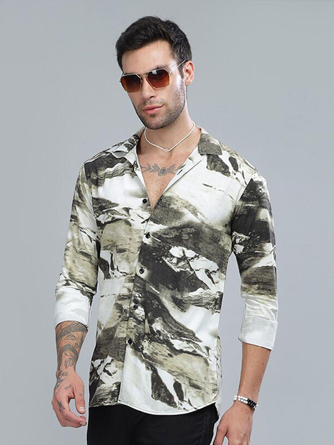 paul street standard slim fit abstract printed casual shirt