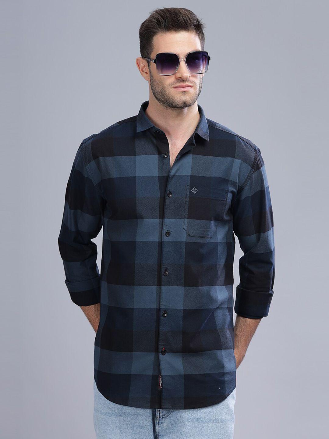 paul street standard slim fit buffalo checked oxford cotton casual shirt