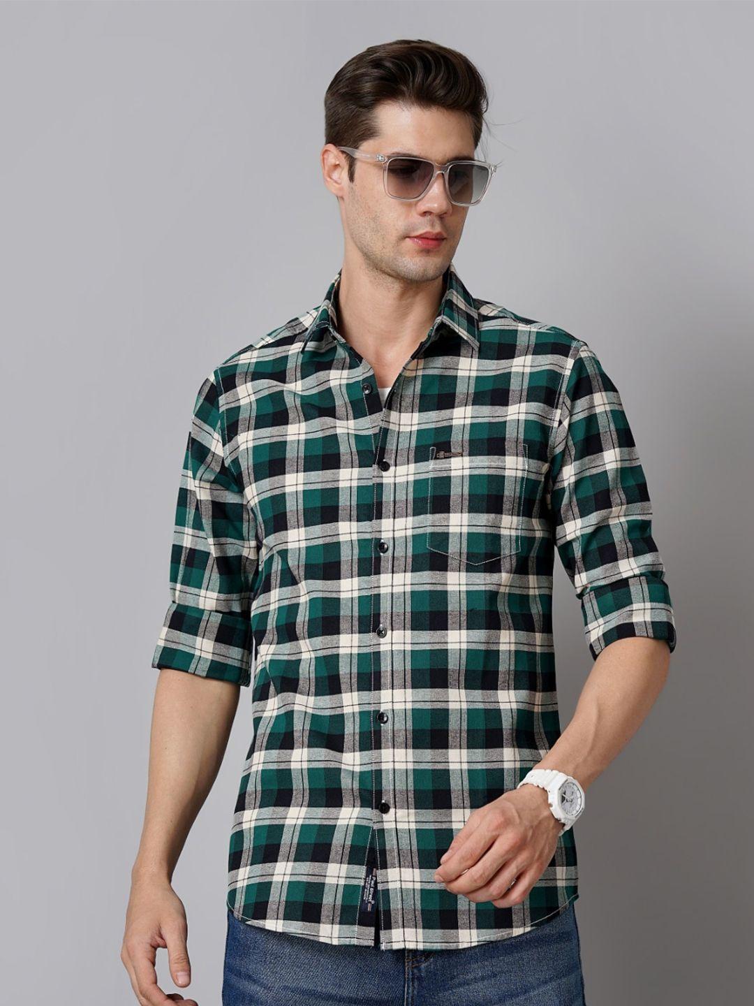 paul street standard slim fit checked oxford weave cotton casual shirt