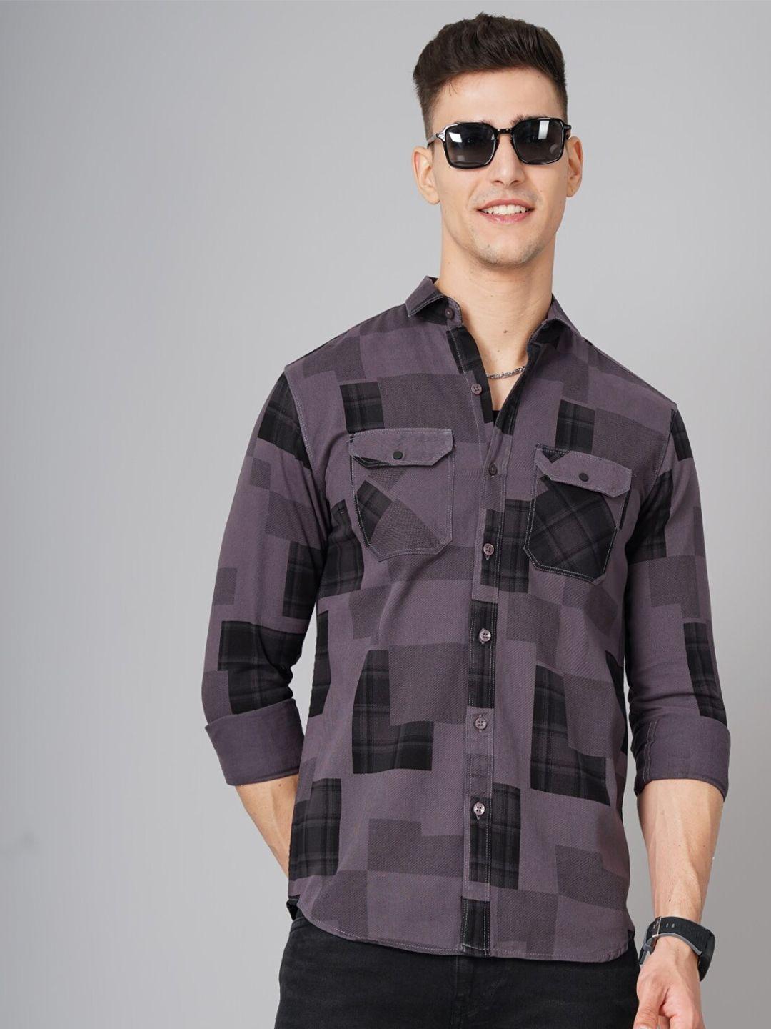 paul street standard slim fit geometric printed casual shirt