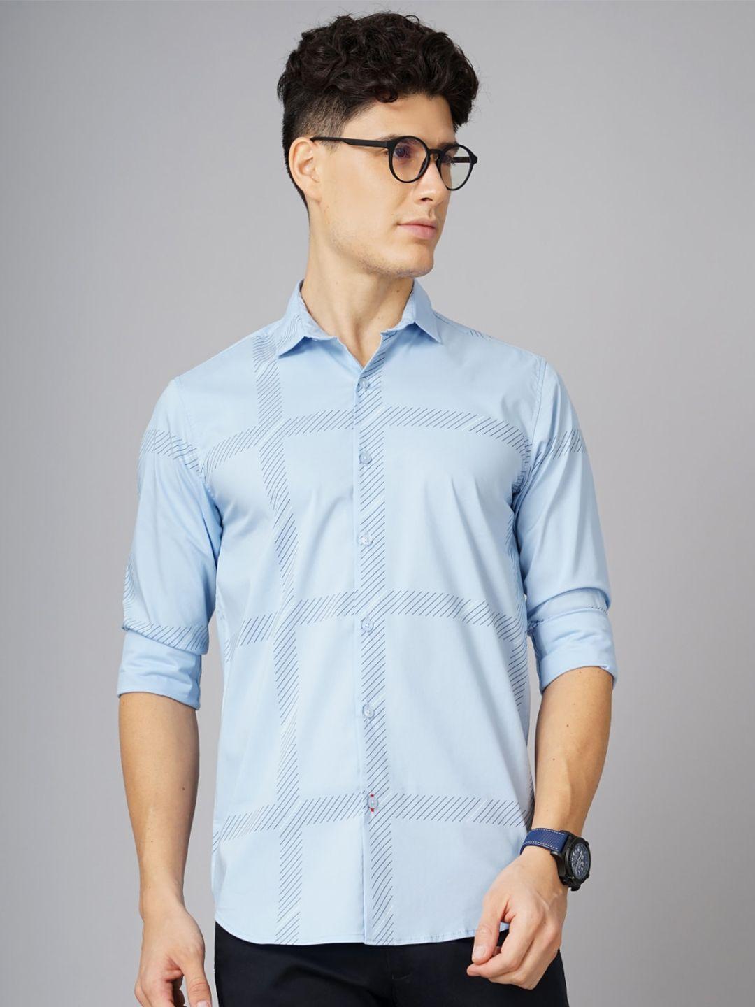 paul street standard slim fit geometric printed cotton casual shirt