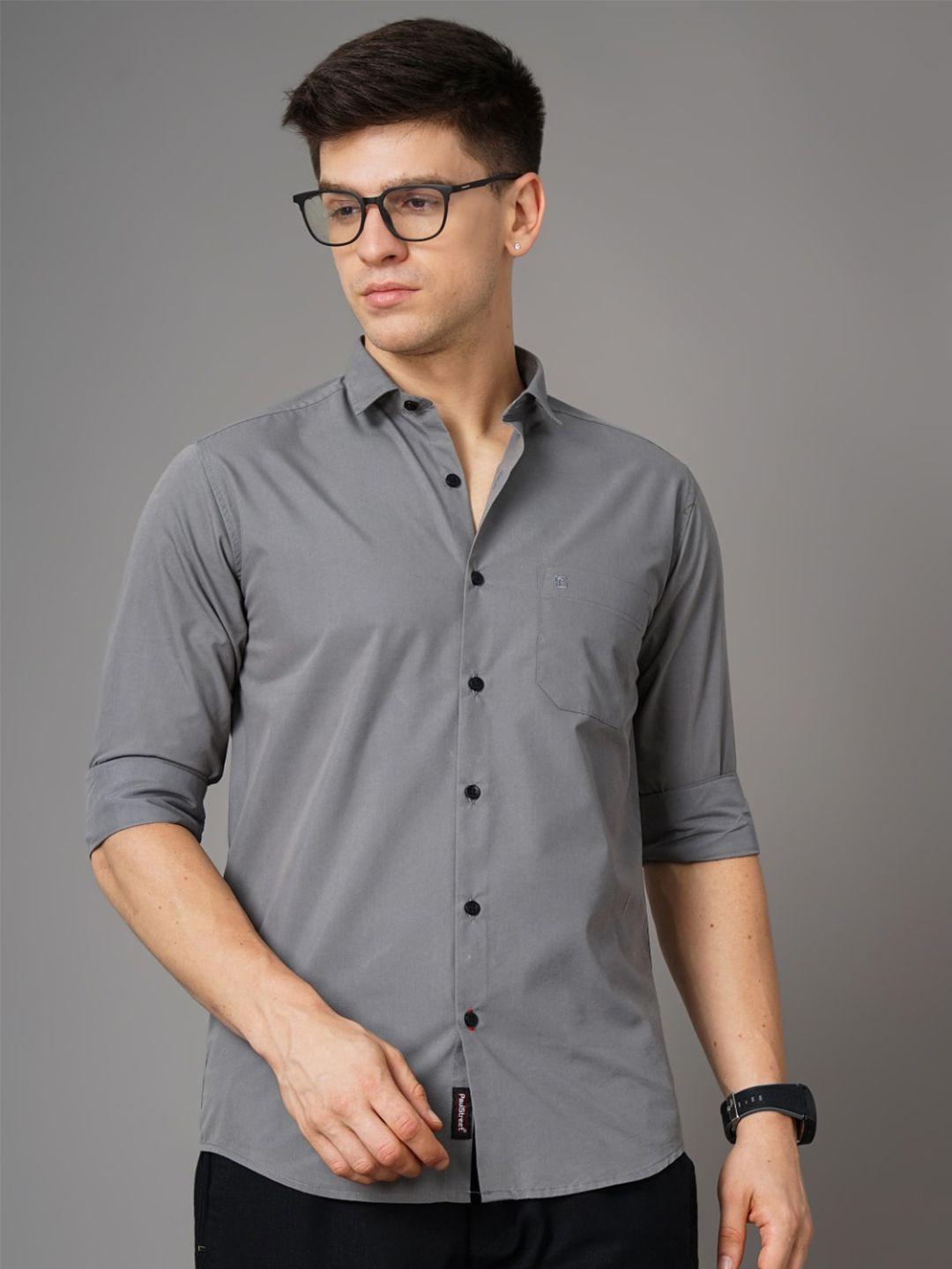 paul street standard slim fit opaque casual shirt