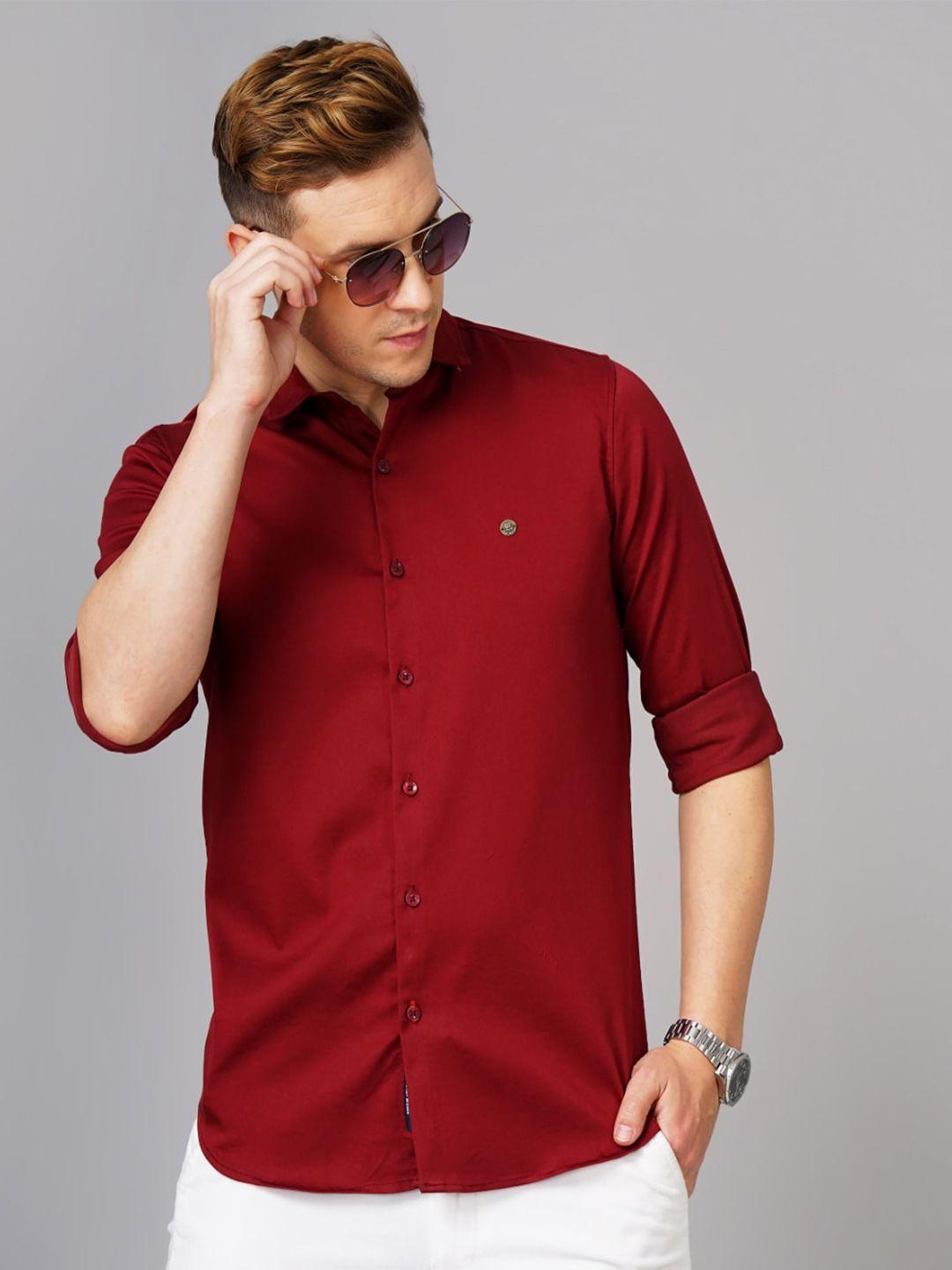 paul street standard slim fit spread collar casual shirt