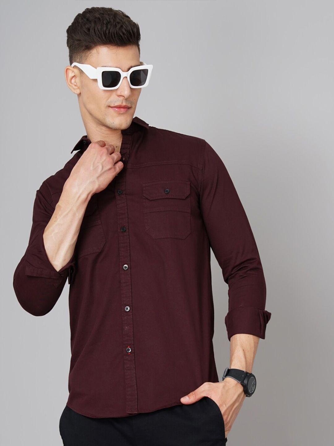 paul street standard slim fit spread collar cotton casual shirt