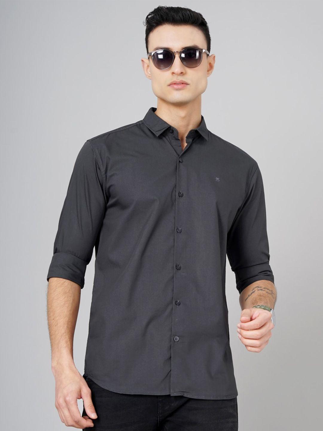 paul street standard slim fit spread collar cotton casual shirt