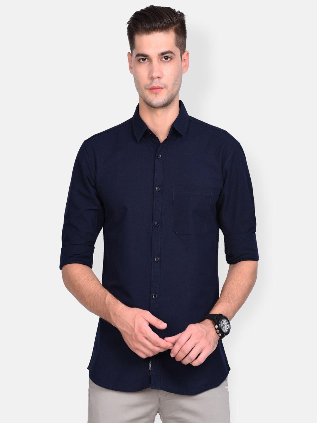 paul street standard slim fit spread collar long sleeves casual shirt