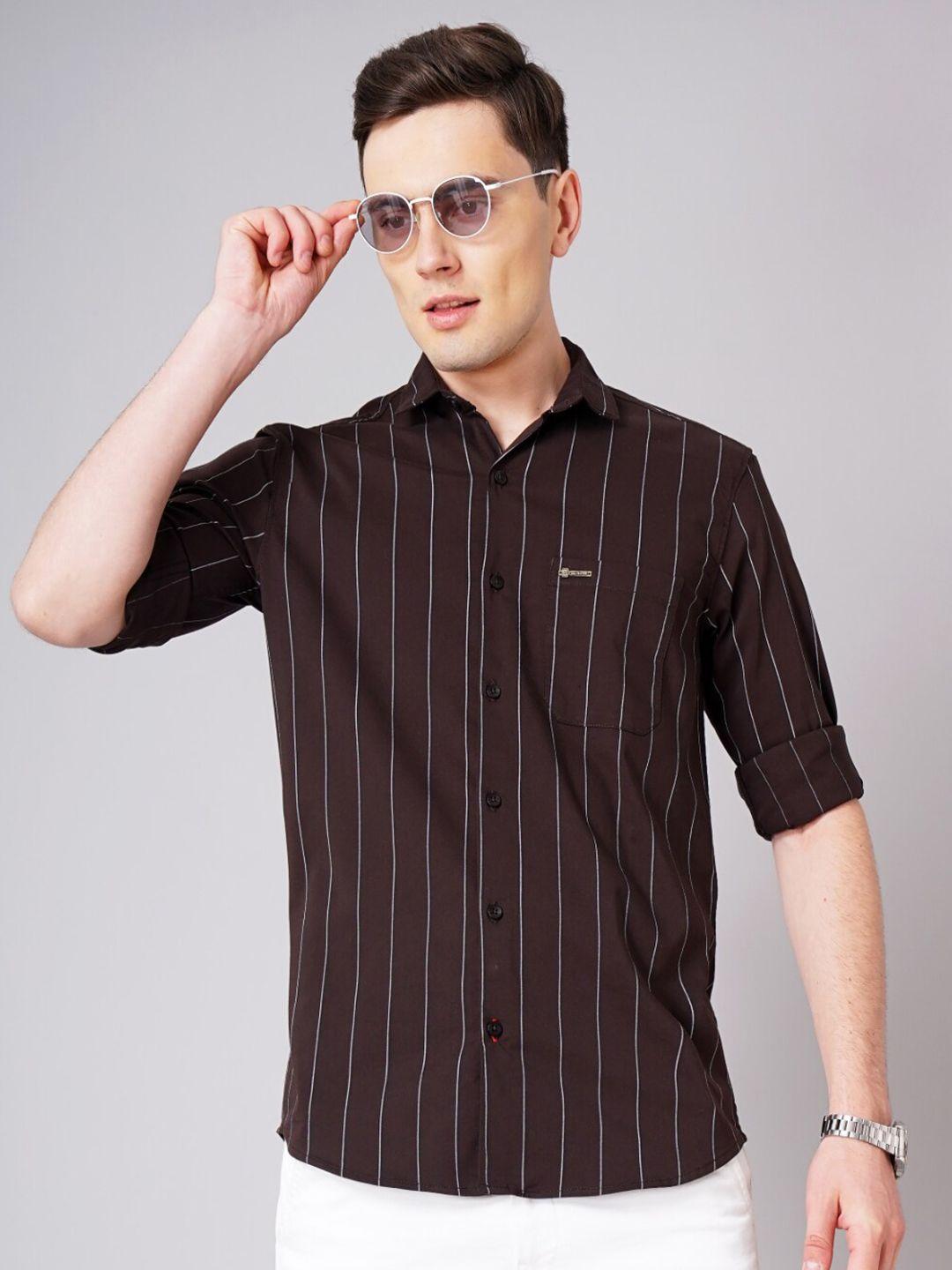 paul street standard slim fit striped casual shirt