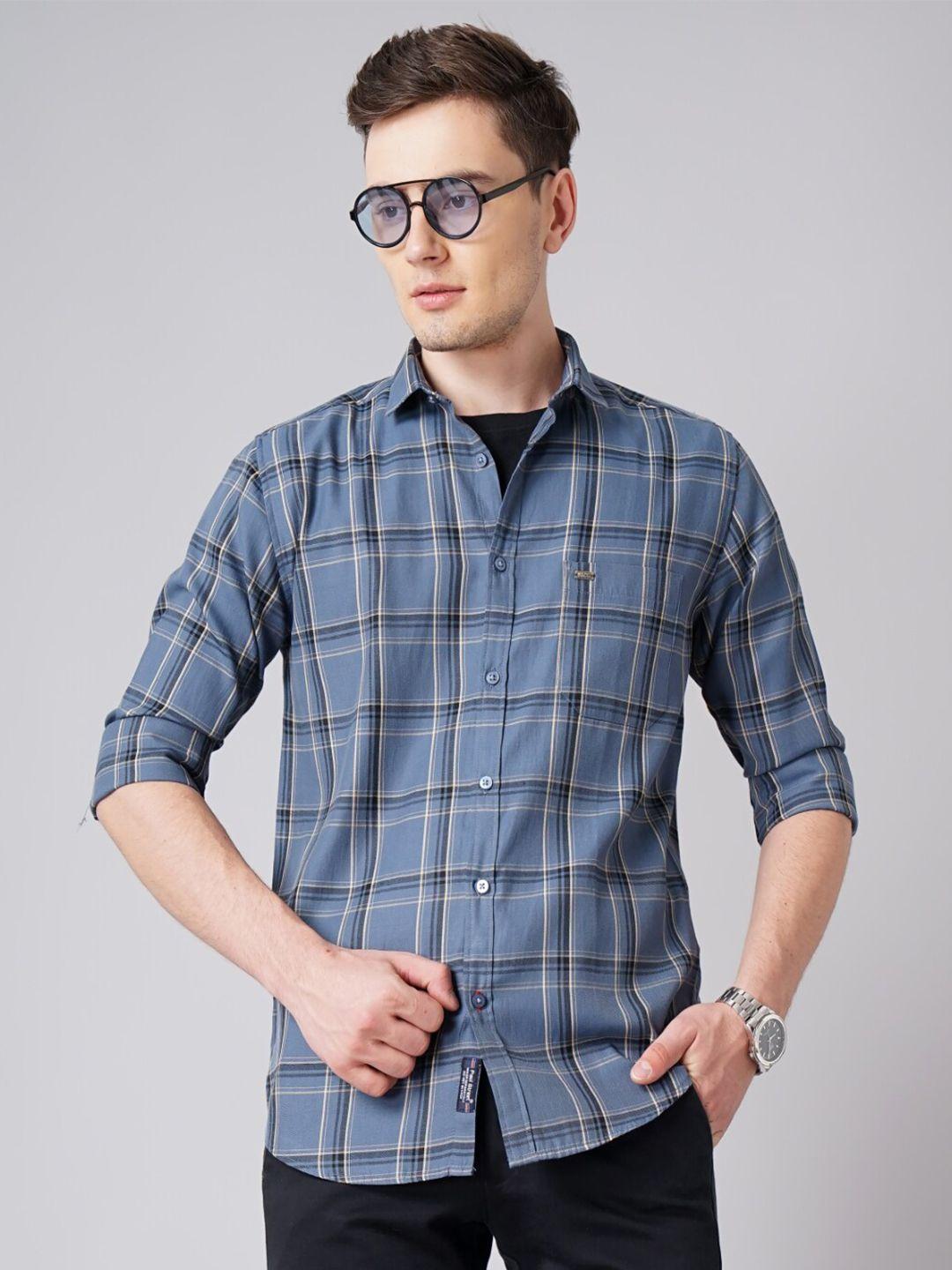 paul street standard slim fit tartan checks casual shirt