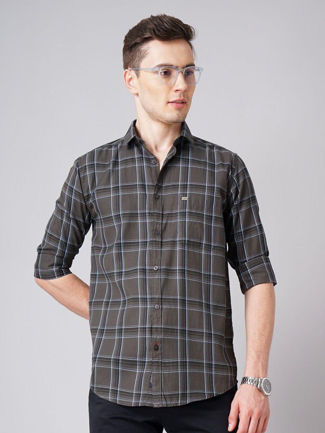 paul street standard slim fit tartan checks casual shirt