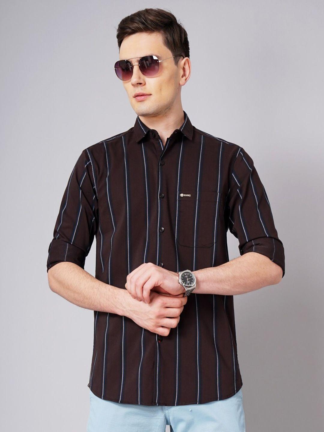 paul street standard striped slim fit opaque casual shirt