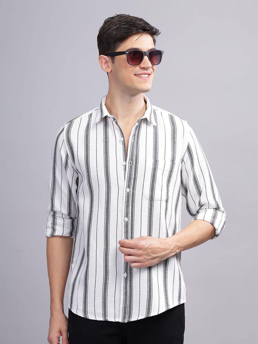 paul street striped standard slim fit opaque casual shirt