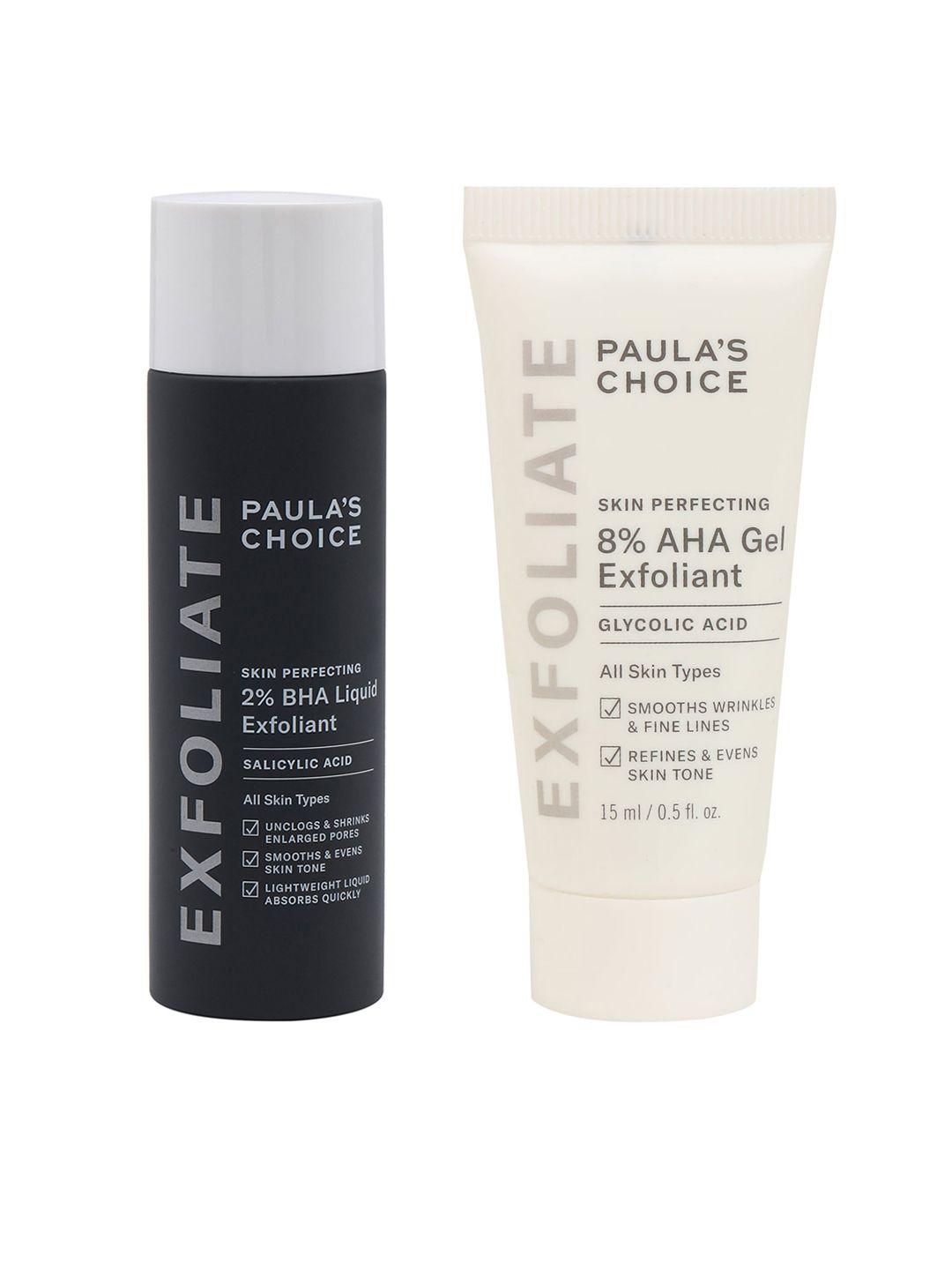 paulas choice skin perfecting set - 2% bha exfoliant 30ml + 8% aha exfoliant 15ml