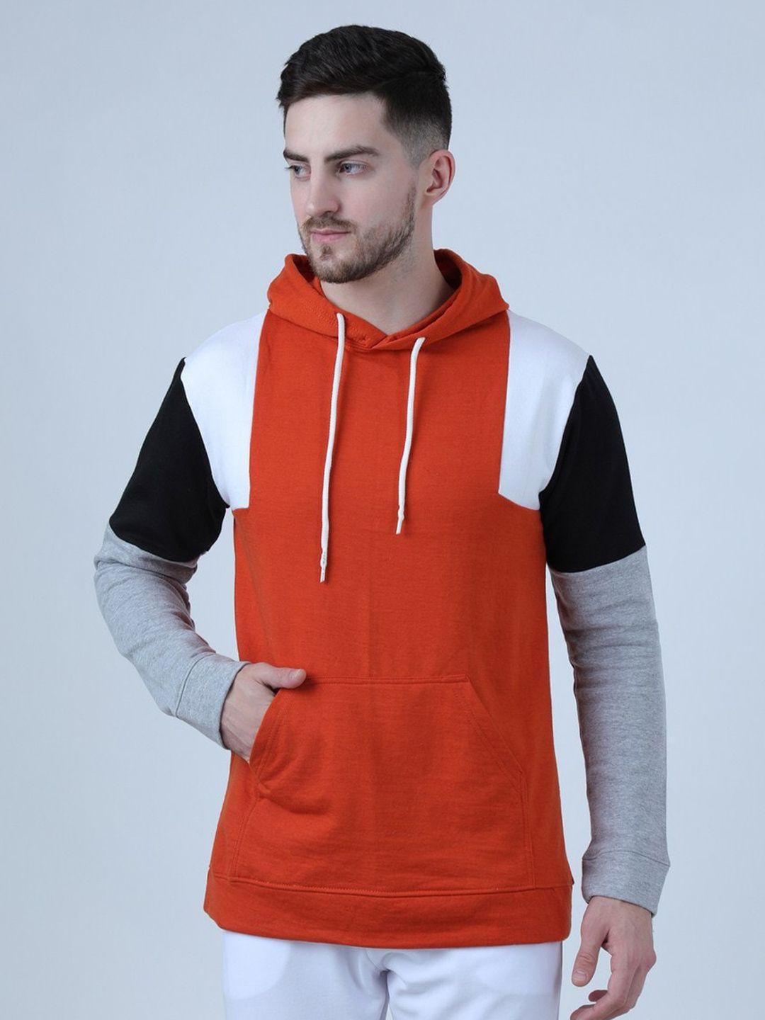 pause sport colourblocked fleece hooded pullover sweatshirt