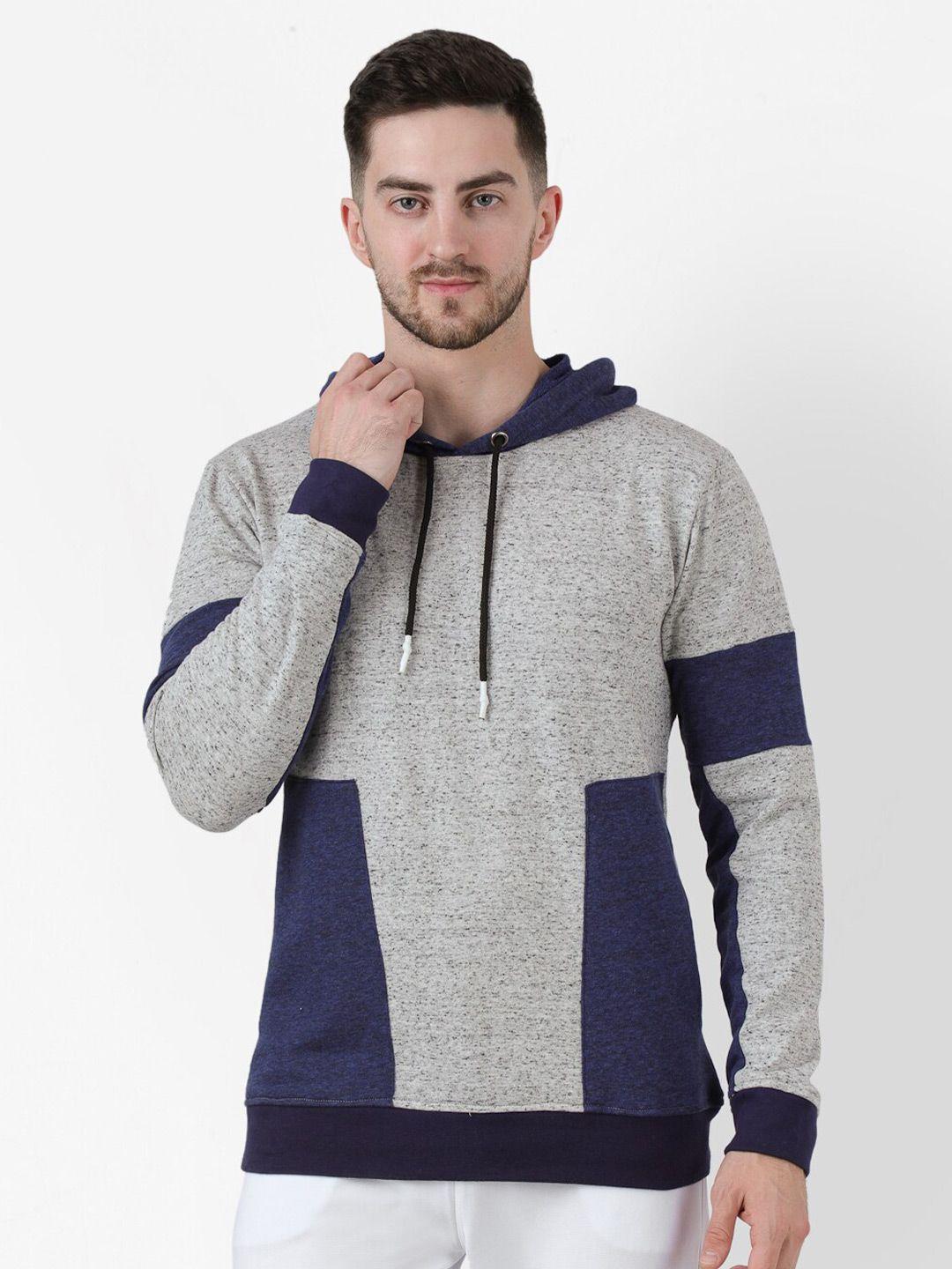 pause sport colourblocked fleece hooded pullover sweatshirt