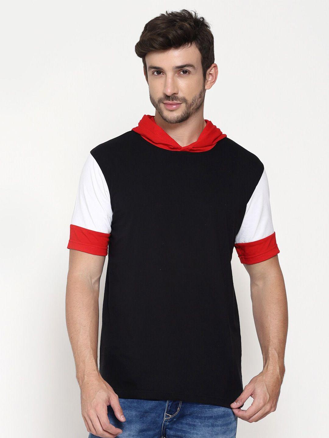 pause sport hooded colourblocked cotton t-shirt