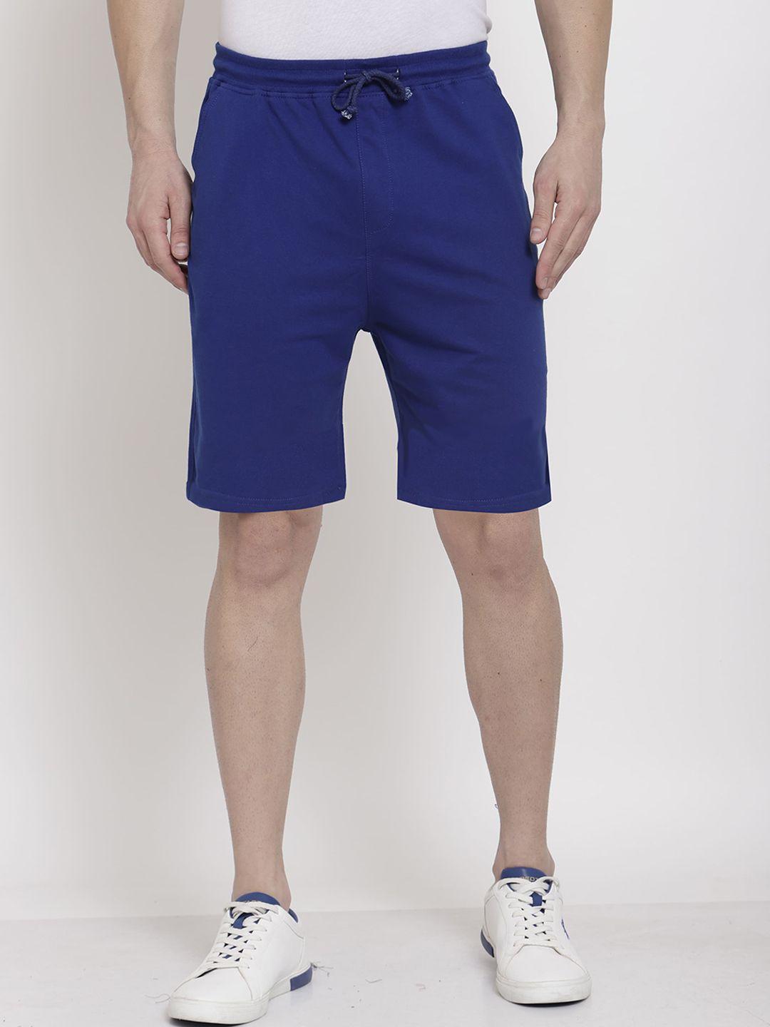 pause sport men blue solid nylon sports shorts