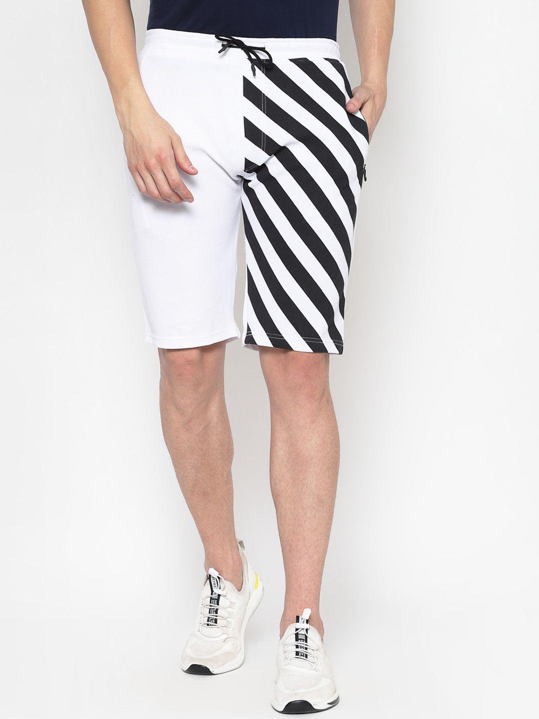 pause sport men mid-rise striped cotton shorts
