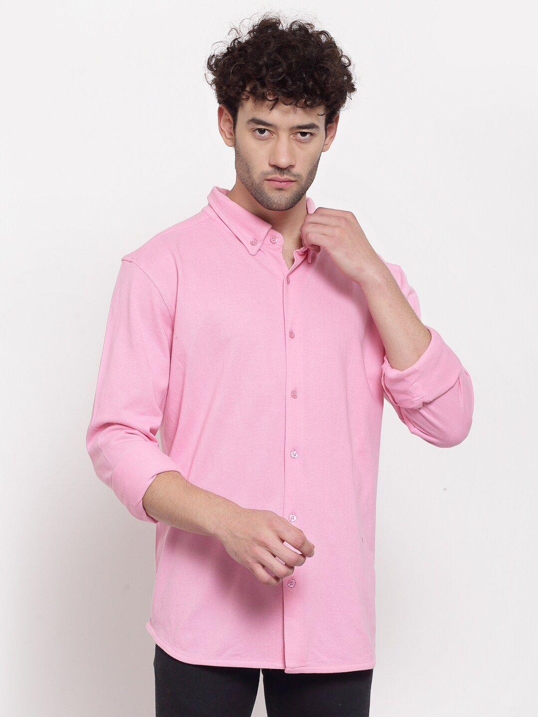 pause sport men pink classic casual shirt