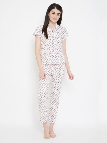 paw-fect shirt & pyjama set in white- cotton base