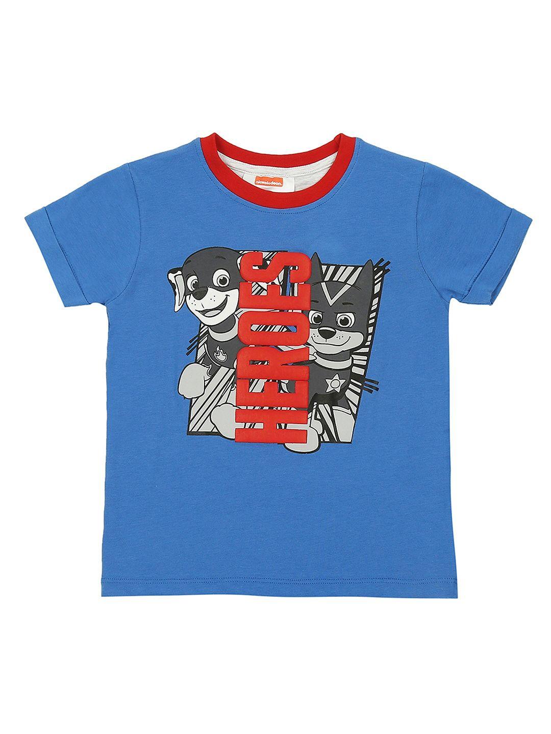 paw patrol boys blue and red graphic printed t-shirt
