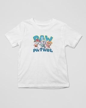 paw patrol print round-neck t-shirt