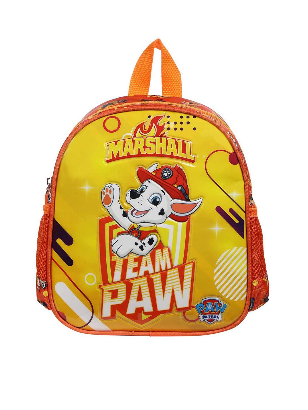paw patrol unisex kids yellow & orange marshall printed backpack